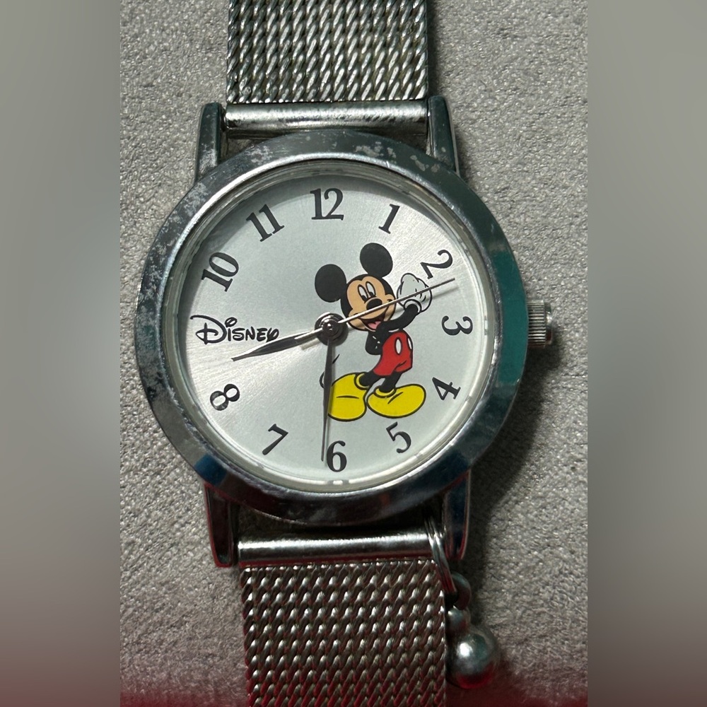 Disney BY SII Mickey Mouse Stainless Watch With Charm MU1249 New Battery - Picture 9 of 11